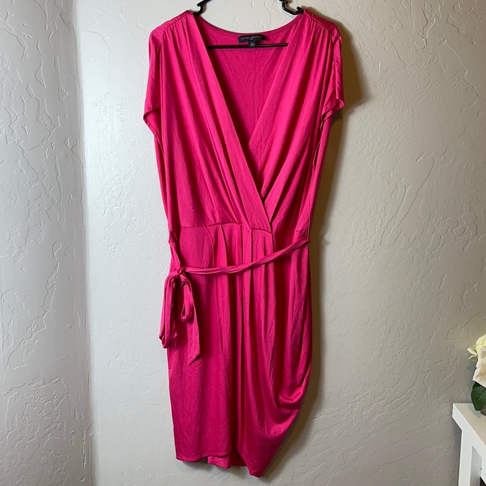 Banana republic dress pleated silk pink